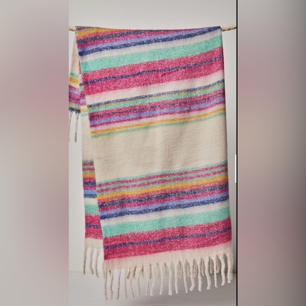 Free People Skye Stripe Fringe Throw blanket